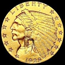 1929 $2.50 Gold Quarter Eagle CHOICE AU