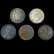 [5] Varied US Cents (1862, 1863, 1867, 1914-S, 191