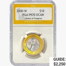 2000-W .2751oz. Gold $10 LOC PGA PR70 DCAM