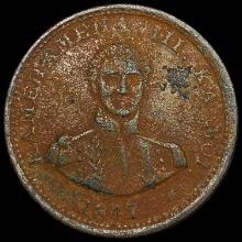 1817 Hapa Haneri Large Cent NICELY CIRCULATED