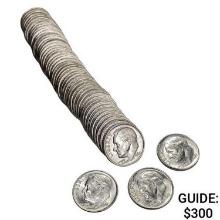 1960 BU Roosevelt Dime Roll [50 Coins]