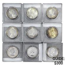 1953-1963 Canada Half Dollar Lot [9 Coins]