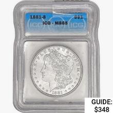 1881-S Morgan Silver Dollar ICG MS65