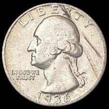 1936-D Washington Silver Quarter CLOSELY UNCIRCULA