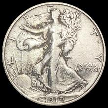 1919-D Walking Liberty Half Dollar NEARLY UNCIRCUL