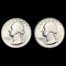 1934 Pair of Washington Quarters [2 Coins] UNCIRCU