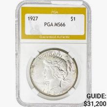 1927 Silver Peace Dollar PGA MS66
