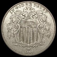 1866 Shield Nickel CLOSELY UNCIRCULATED