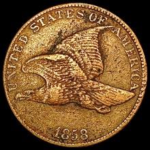 1858 Large Letters Flying Eagle Cent NEARLY UNCIRC