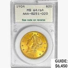1904 $20 Gold Double Eagle NCI MS64