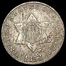 1853 Silver Three Cent CLOSELY UNCIRCULATED