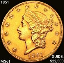 1851 $20 Gold Double Eagle