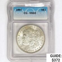1887 Morgan Silver Dollar ICG MS65