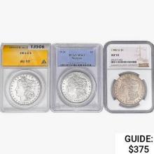 [3] Morgan Silver Dollars  AU/MS [1900-O, 1901-O,