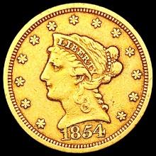 1854 $2.5 Gold Quarter Eagle LIGHTLY CIRCULATED