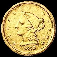 1843-O $2.50 Gold Quarter Eagle NICELY CIRCULATED