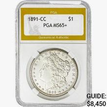 1891-CC Morgan Silver Dollar PGA MS65+
