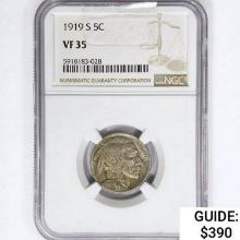 1919-S Buffalo Nickel NGC VF35