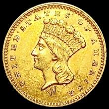 1861 Rare Gold Dollar CHOICE AU