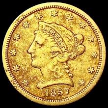 1857 $2.50 Gold Quarter Eagle LIGHTLY CIRCULATED