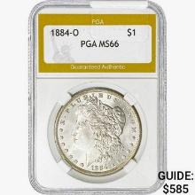 1884-O Morgan Silver Dollar PGA MS66