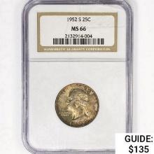 1952-S Washington Silver Quarter NGC MS66