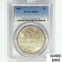 1887 Morgan Silver Dollar PCGS MS65