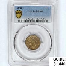 1863 Indian Head Cent PCGS MS64
