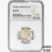 1938-D [2] Buffalo Nickel NGC MS65