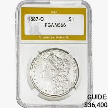 1887-O Morgan Silver Dollar PGA MS66