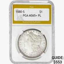 1880-S Morgan Silver Dollar PGA MS65+ PL