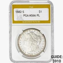1882-S Morgan Silver Dollar PGA MS66 PL