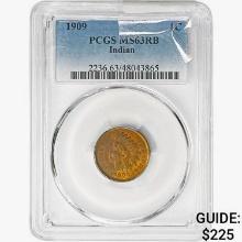 1909 Indian Head Cent PCGS MS63 RB