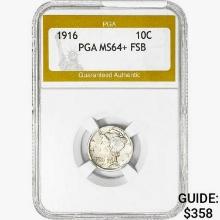 1916 Mercury Silver Dime PGA MS64+ FSB