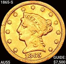 1865-S $2.50 Gold Quarter Eagle HIGH GRADE