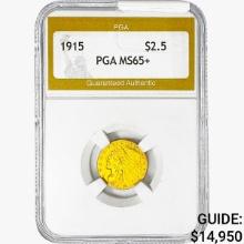 1915 $2.50 Gold Quarter Eagle PGA MS65+