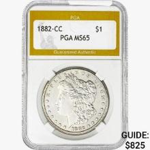 1882-CC Morgan Silver Dollar PGA MS65