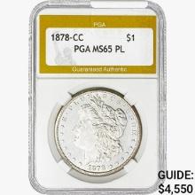 1878-CC Morgan Silver Dollar PGA MS65 PL