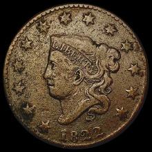1822 Coronet Head Large Cent NICELY CIRCULATED