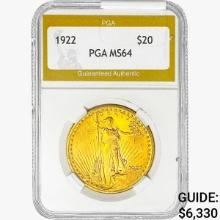 1922 $20 Gold Double Eagle PGA MS64