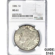 1886 Morgan Silver Dollar NGC MS61