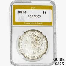 1881-S Morgan Silver Dollar PGA MS65