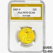 1987 $25 1/2oz Gold Eagle PGA PR70 DCAM
