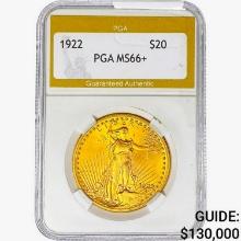 1922 $20 Gold Double Eagle PGA MS66+