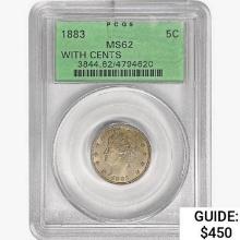 1883 Liberty Victory Nickel PCGS MS62 W/ Cents