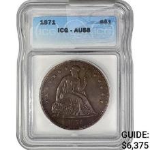 1871 Seated Liberty Dollar ICG AU58