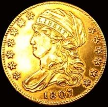 1807 Bust Left $5 Gold Half Eagle UNCIRCULATED