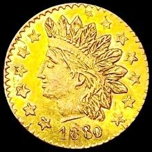 1880/76 BG-885 Round California Gold Quarter UNCIRCULATED