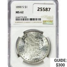 1890-S Morgan Silver Dollar NGC MS62