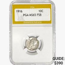 1916 Mercury Silver Dime PGA MS65 FSB